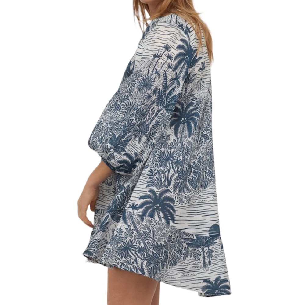 H&M Blue and White Printed Tunic